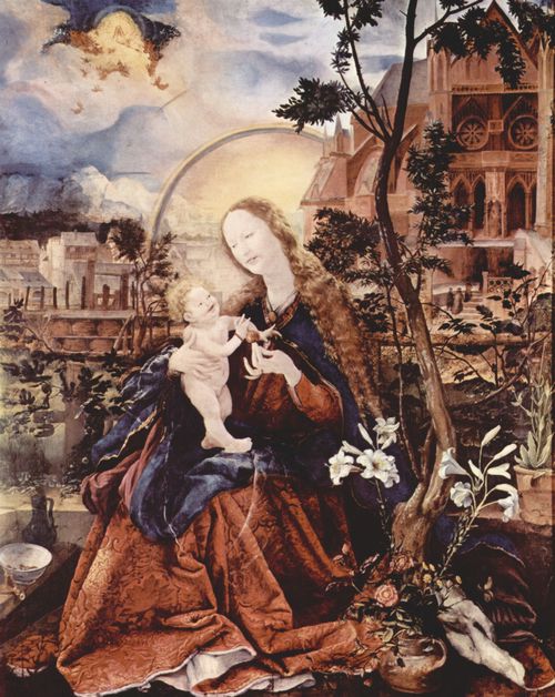 Grnewald, Mathis Gothart: Aschaffenburger Altar, Mitteltafel: Maria mit Kind (Stuppacher-Madonna)