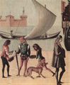 Carpaccio, Vittore: Gemäldezyklus zur Legende der Hl. Ursula, Szene: Ankunft der englischen Gesandten am Hof des Königs der Bretagne, Detail