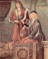 Carpaccio, Vittore: Gemäldezyklus zur Legende der Hl. Ursula, Szene: Begegnung der Verlobten und Beginn der Pilgerfahrt, Detail