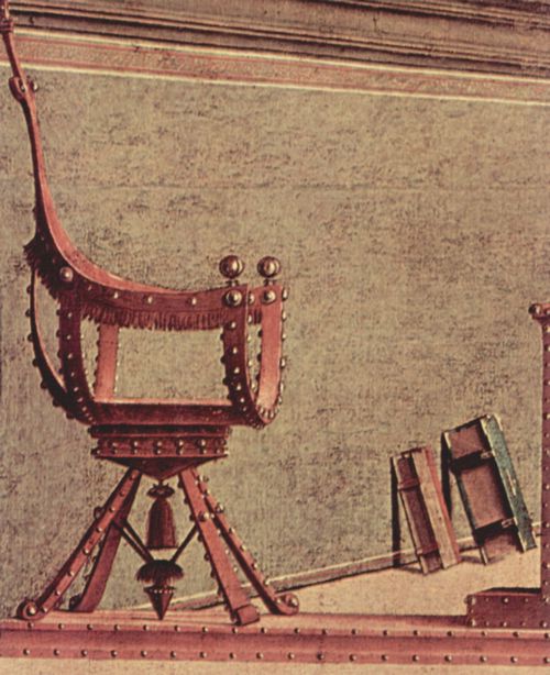 Carpaccio, Vittore: Gemldezyklus der Kapelle der Scuola di San Giorgio degli Schiavoni, Szene: Vision des Hl. Augustinus, Detail