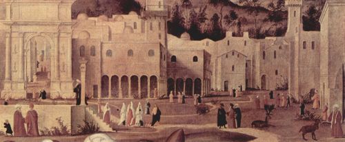 Carpaccio, Vittore: Gemldezyklus zur Legende des Hl. Stephan, Szene: Predigt des Hl. Stephan vor den Toren von Jerusalem, Detail