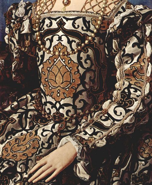 Bronzino, Angelo: Portrt der Eleonora da Toledo und ihres Sohnes Giovanni, Detail