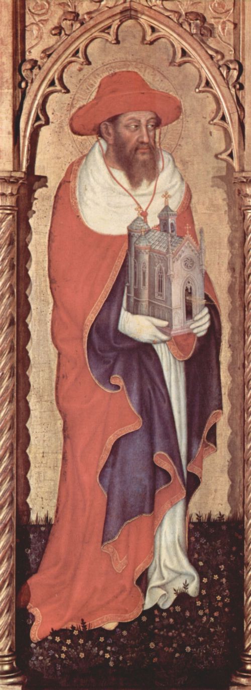 Gentile da Fabriano: Marienkrnung, linke uere Tafel, Szene: Hl. Hieronymus