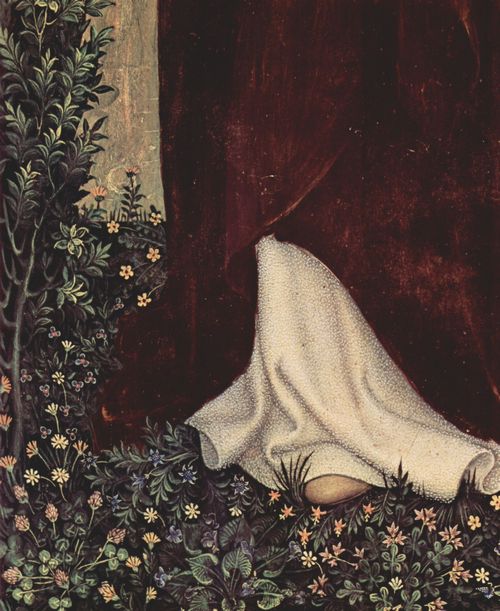 Gentile da Fabriano: Marienkrnung, rechte innere Tafel, Szene: Hl. Dominikus, Detail