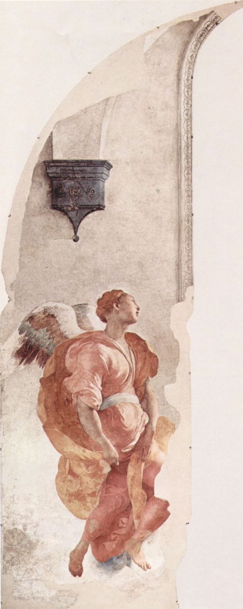 Pontormo, Jacopo: Fresken der Cappioni-Kapelle in Santa Felicita in Florenz, Szene: Maria Verkndigung, Detail: Verkndigungsengel
