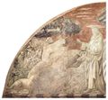 Uccello, Paolo: Alttestamentarischer Freskenzyklus zur Genesis im Kreuzgang von Santa Maria Novella in Florenz, Szene in Lnette: Erschaffung der Tiere und Erschaffung Adams, Detail: Erschaffung der Tiere