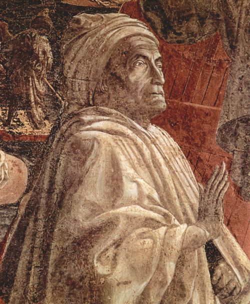 Uccello, Paolo: Alttestamentarischer Freskenzyklus zur Genesis im Kreuzgang von Santa Maria Novella in Florenz, Szene Lnette: Sintflut und die Arche auf den Fluten schwimmend, Detail