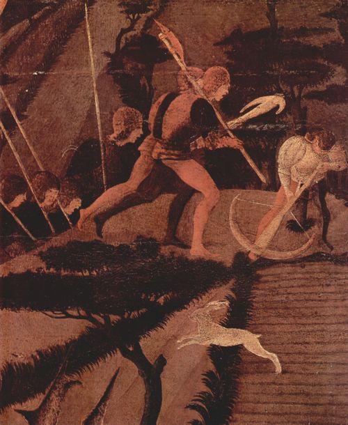 Uccello, Paolo: Drei Gemlde zur Schlacht von Romano fr den Medici-Palast in Florenz, Szene: Der Sieg ber Bernardino della Ciarda, Detail