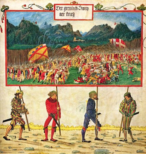 Altdorfer, Albrecht: Triumphzug Kaiser Maximilians, Szene: Der Schweizer Krieg