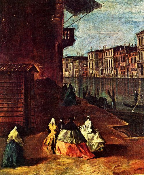Guardi, Francesco: Der Canal Grande in San Geremia, von einem Ankerplatz der Gondeln aus gesehen, Detail