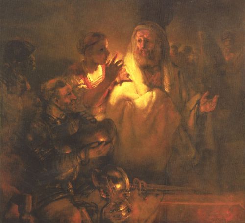 Rembrandt Harmensz. van Rijn: Apostel Petrus verleugnet Christus