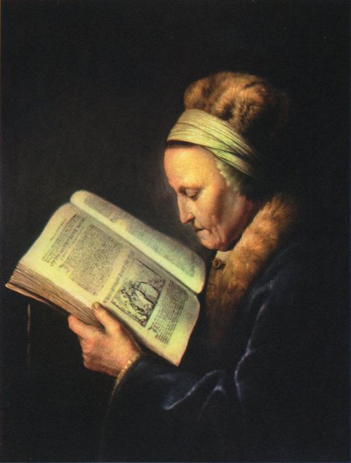 Dou, Gerard: Lesende alte Frau (Rembrandts Mutter)