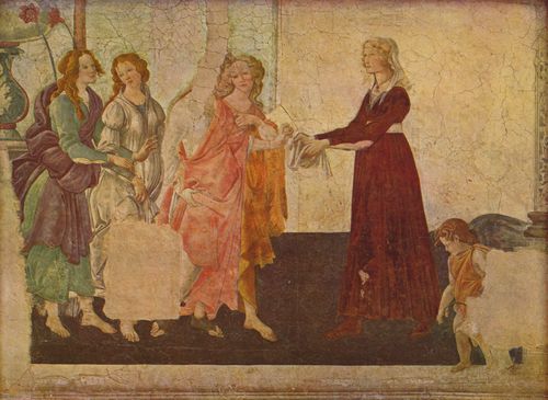 Botticelli, Sandro: Fresken aus der Lemmi-Villa bei Florenz, Szene: Giovanna degli Albizzi mit Venus und den Grazien, Fragment