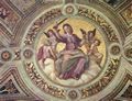 Raffael: Stanza della Segnatura im Vatikan fr Papst Julius II., Deckenfresko, Detail, Szene: Justitia, Tondo
