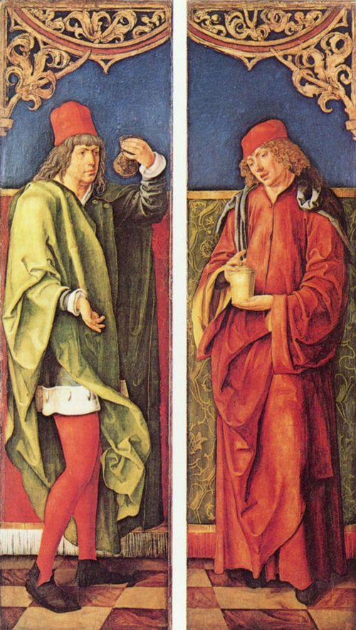 Kulmbach, Hans Süß von: Nikolaus-Altar aus St. Lorenz zu Nürnberg, Flügel, Szene: Der Hl. Cosmas und der Hl. Damian