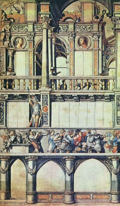 Holbein d. J., Hans (und Werkstatt): Entwurf für die Fassadendekoration des »Hauses zum Tanz« in Basel