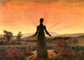 Friedrich, Caspar David: Frau vor der untergehenden Sonne (Sonnenuntergang, Sonnenaufgang, Frau in der Morgensonne, Morgenlicht)