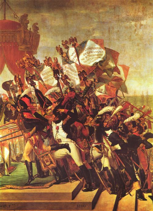 David, Jacques-Louis: Schwur des Heeres auf den Kaiser nach der Verteilung der Adler auf dem Marsfeld in Paris am 5. Dezember 1801, Detail