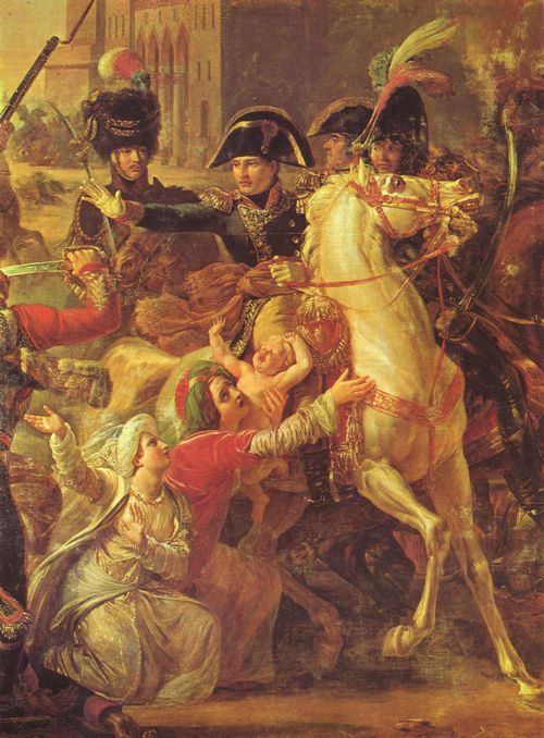 Colson, Guillaume-Franois: Einzug Napoleon in Alexandria am 3. Juli 1798: Seine Gnade gegenber einer arabischen Familie, Detail