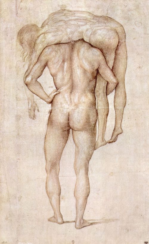 Signorelli, Luca: Nackter Mann, einen Leichnam tragend