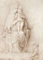 Mantegna, Andrea: Thronende Madonna mit Kind mit einem Engel