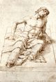 Mantegna, Andrea: Mann auf einer Steinplatte liegend
