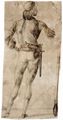 Giorgione (Schule): Stehender Jüngling, Rückenfigur
