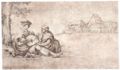 Giorgione (Schule): Musizierendes Paar in einer Landschaft