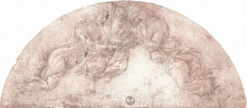 Botticelli, Sandro: Bogenfeld mit drei schwebenden singenden Engeln