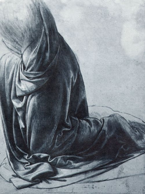 Leonardo da Vinci: Gewandstudie für eine kniende Figur