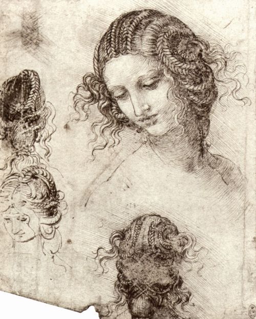 Leonardo da Vinci: Kopf- und Haartrachtstudien zur »Leda«