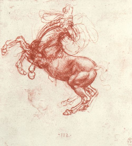 Leonardo da Vinci: Studie eines sich aufbäumenden Pferdes