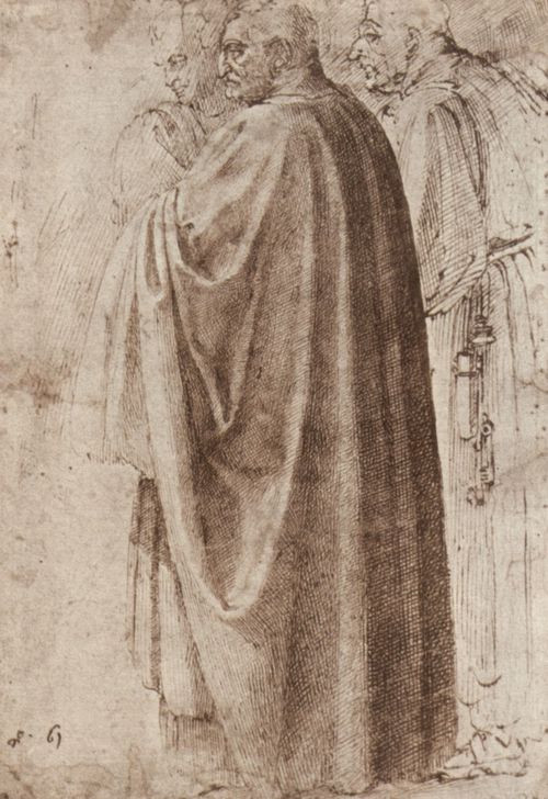 Michelangelo Buonarroti: Drei stehende Mnner im Profil