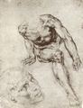 Michelangelo Buonarroti: Sitzender Akt und Studie eines Kopfes