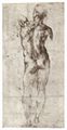 Michelangelo Buonarroti: Stehender männlicher Akt, Rückenansicht