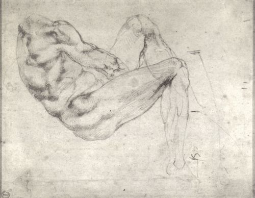 Michelangelo Buonarroti: Studie einer zurckgelehnten mnnlichen Figur