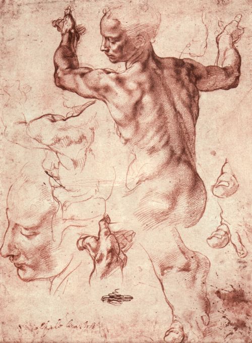 Michelangelo Buonarroti: Studien fr die Gewlbefresken derSixtinische Kapelle: Libysche Sibylle