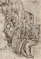 Pinturicchio: Gruppe von sechs sitzenden und sieben stehenden Figuren