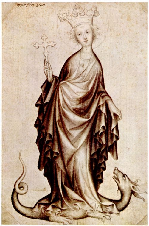 sterreichischer Meister um 1400: Die Hl. Margareta mit dem Drachen