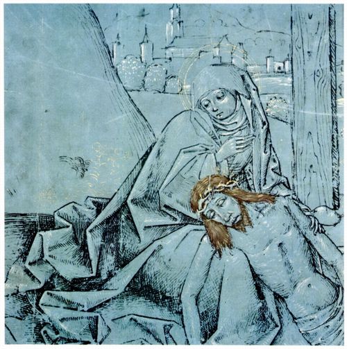 Sddeutscher Meister: Maria mit dem Leichnam Christi am Fusse des Kreuzes