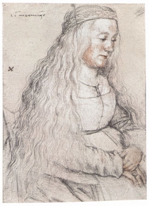 Holbein d. Ä., Hans: Porträt einer sitzende Frau mit langem offenem Haar