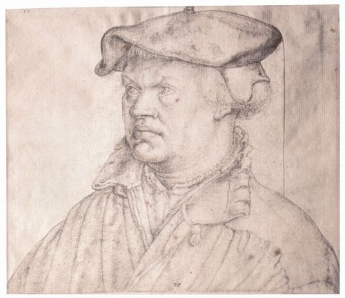 Aldegrever, Heinrich: Portrt eines brtigen Mannes mit flachem Hut