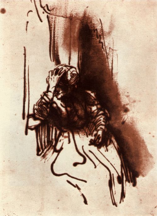 Rembrandt Harmensz. van Rijn: Frau (Saskia), an einem Fenster sitzend