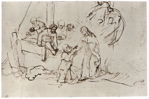 Rembrandt Harmensz. van Rijn: Christus wandelt auf dem Wasser