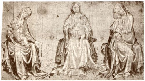 Franzsischer Meister des frhen 15. Jahrhunderts: Drei Studien einer Madonna mit Kind