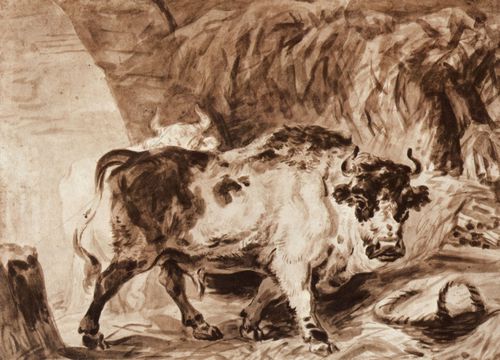 Fragonard, Jean-Honor: Stier im Stall