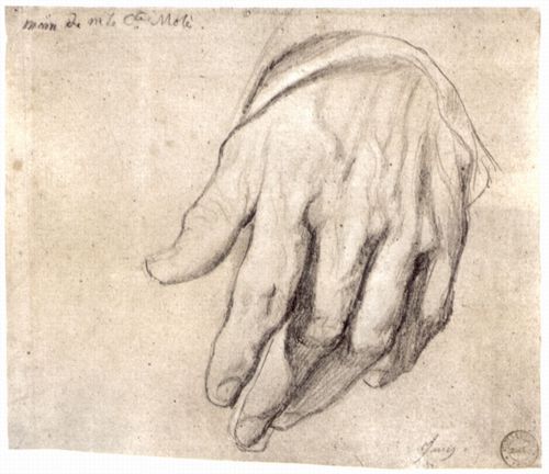 Ingres, Jean Auguste Dominique: Studienblatt, Hand des Grafen Molé