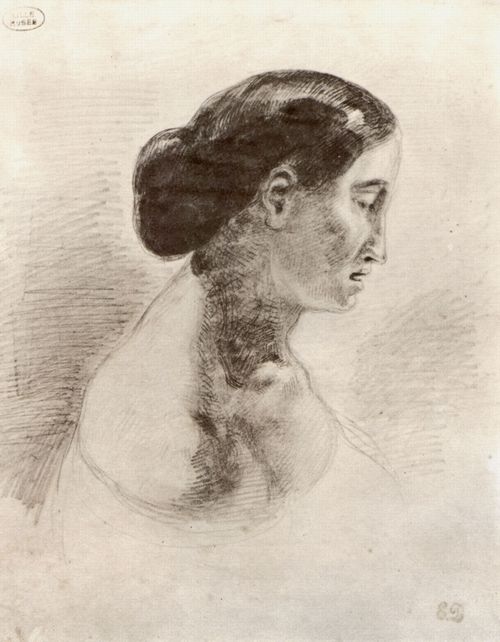 Delacroix, Eugne Ferdinand Victor: Portrt einer Dame im Profil