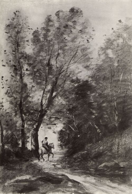 Corot, Jean-Baptiste Camille: Der Wald von Coubron (Reiter auf Waldweg)