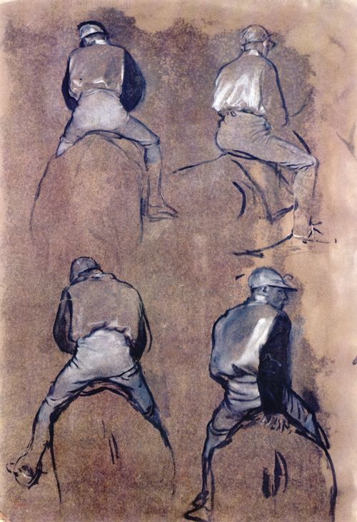 Degas, Edgar Germain Hilaire: Vier Studien nach einem Jockey